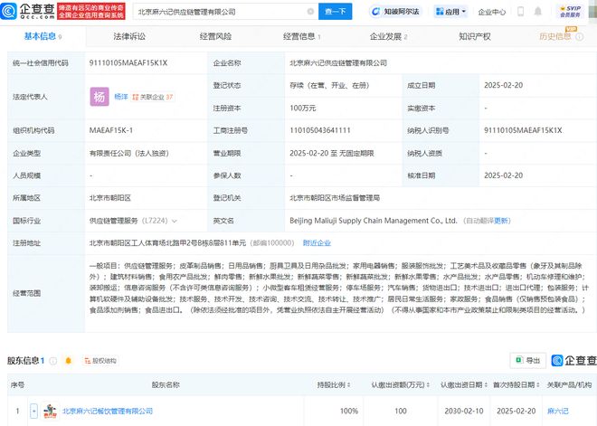 麻六記布局新賽道，供應鏈管理公司落地北京，日用雜品銷售透露何種戰略？